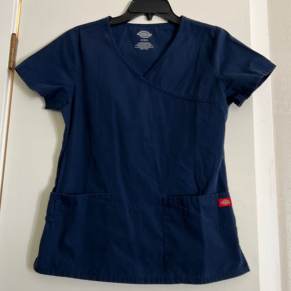 Dickies; navy blue scrub top